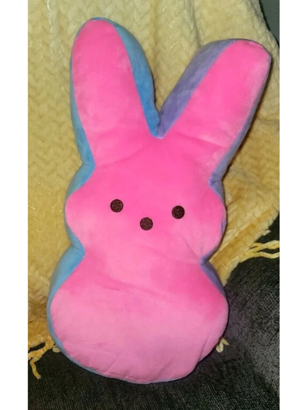 PEEPS EASTER BUNNY RABBIT COLORBLOCK SIDES PINK BLUE YELLOW PURPLE PLUSH 17